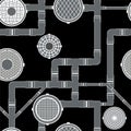 Sewer seamless pattern Royalty Free Stock Photo